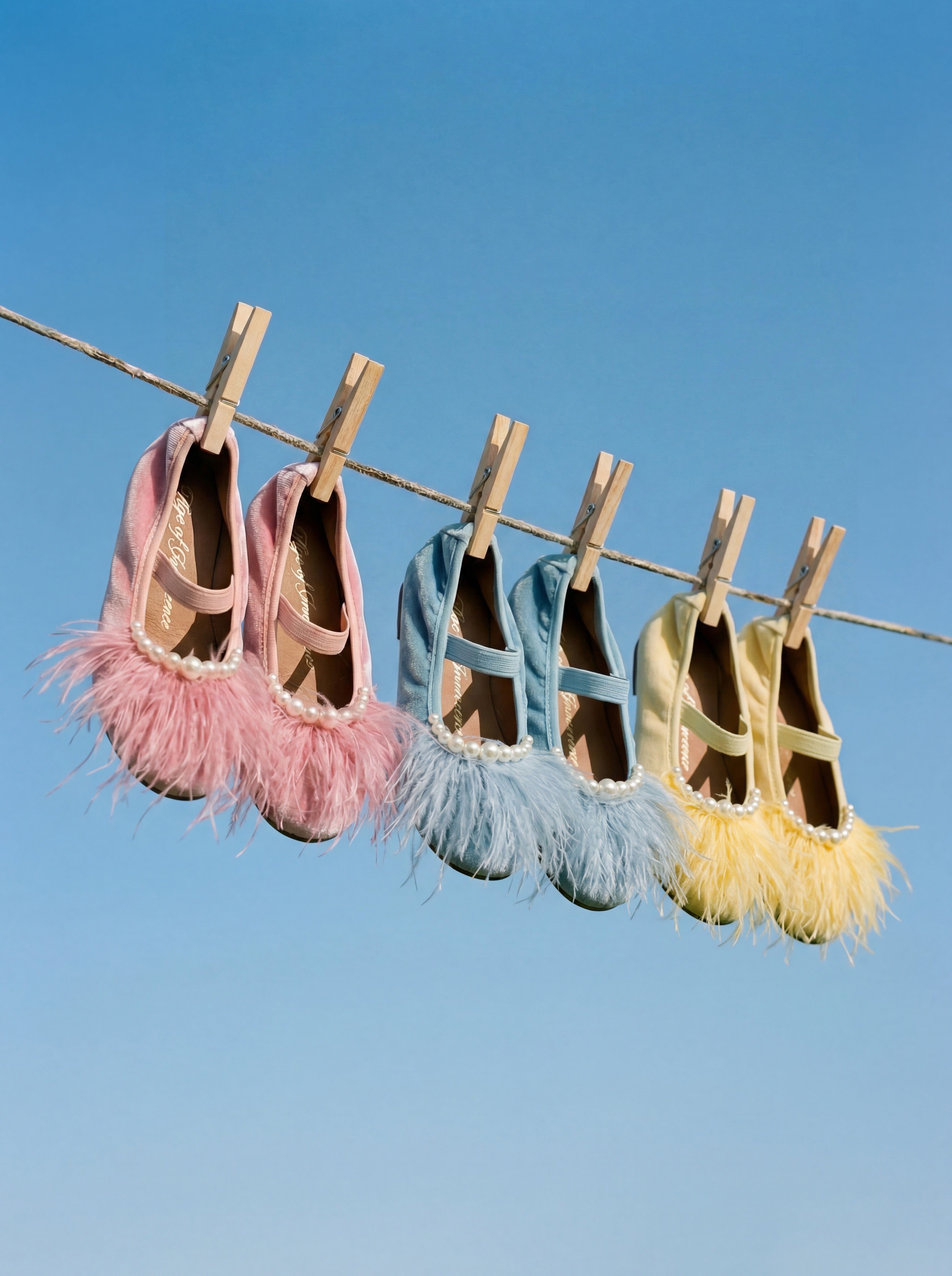 Blanche Yellow Flats Shoes Age of Innocence