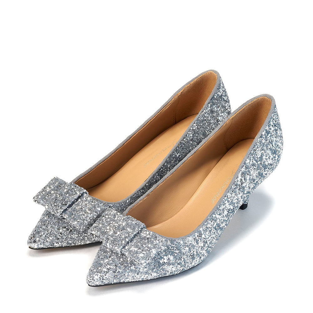 Jacqueline Glitter Silver Shoes by Age of Innocence