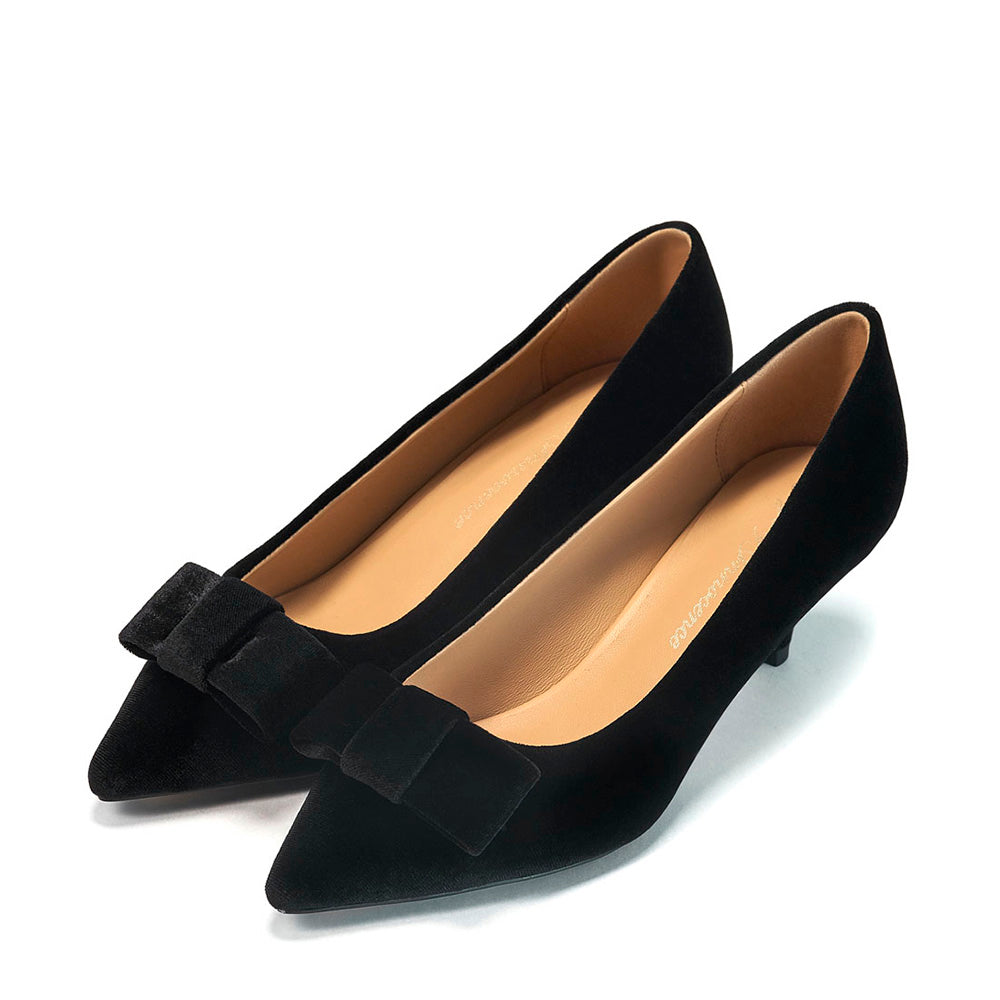 Jacqueline Velvet Black Shoes by Age of Innocence