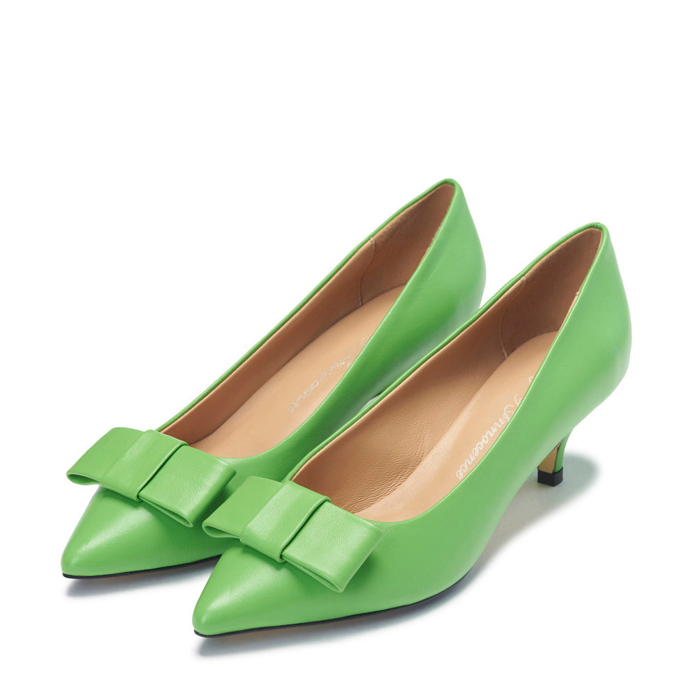 Jacqueline Leather Green Shoes by Age of Innocence