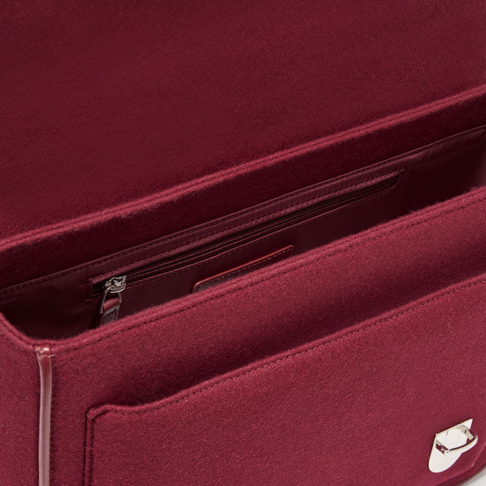 Boston Wool Burgundy Schoolbag Schoolbag Age of Innocence