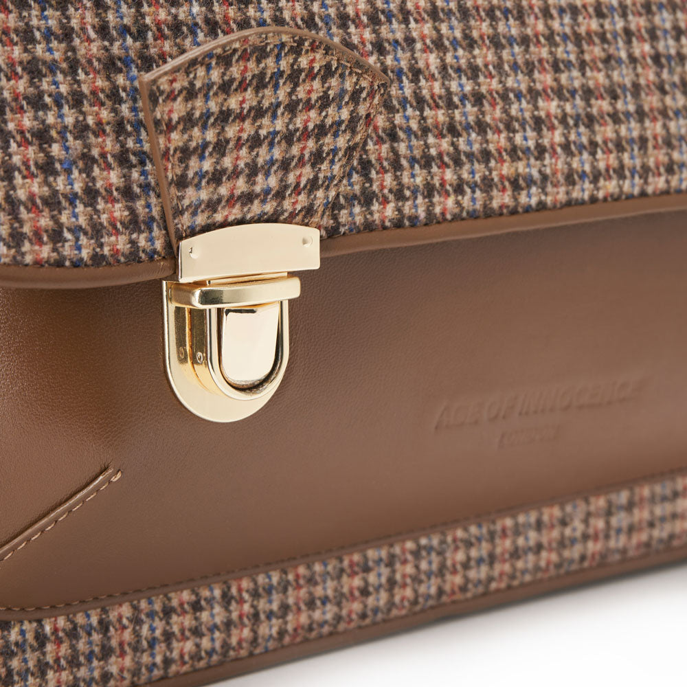 Boston Plaid Brown Schoolbag Schoolbag Age of Innocence