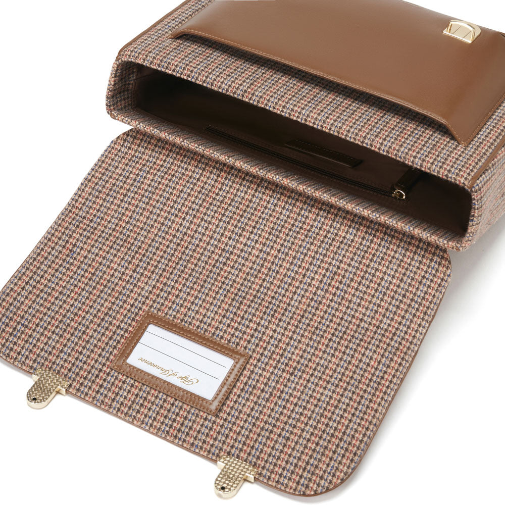 Boston Plaid Brown Schoolbag Schoolbag Age of Innocence