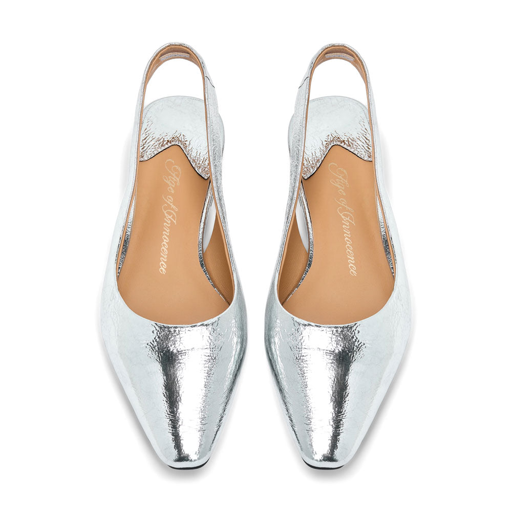 Remi Silver Flats Shoes Age of Innocence Women