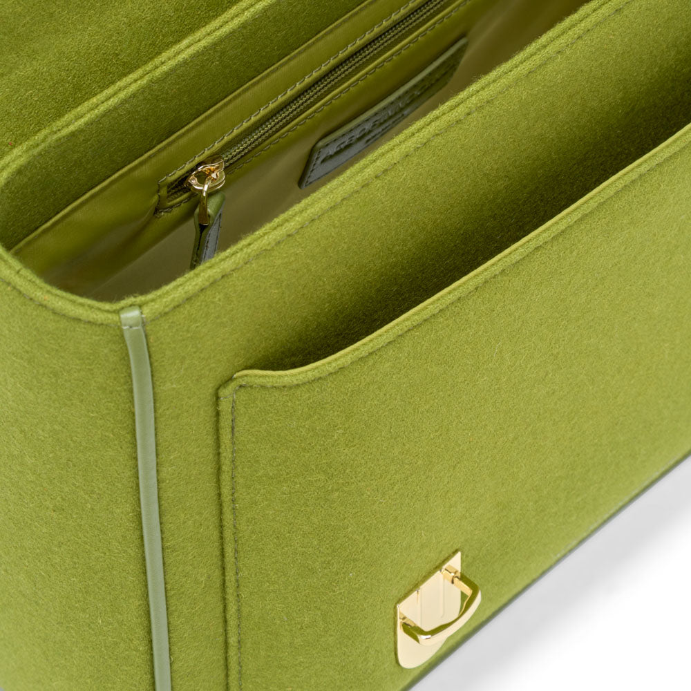 Boston Wool Green Schoolbag Schoolbag Age of Innocence