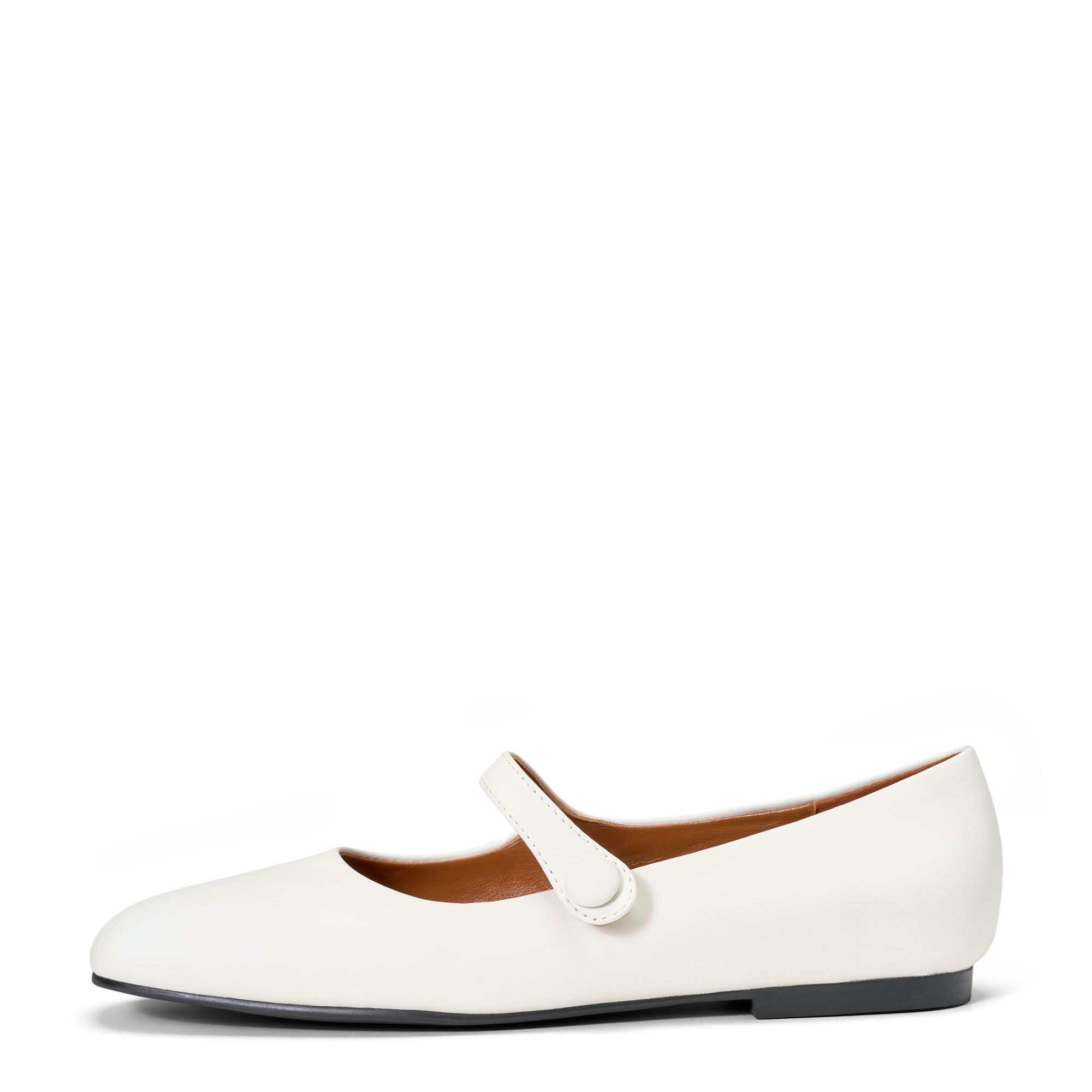 Lisette Leather White Flats Shoes Age of Innocence Women