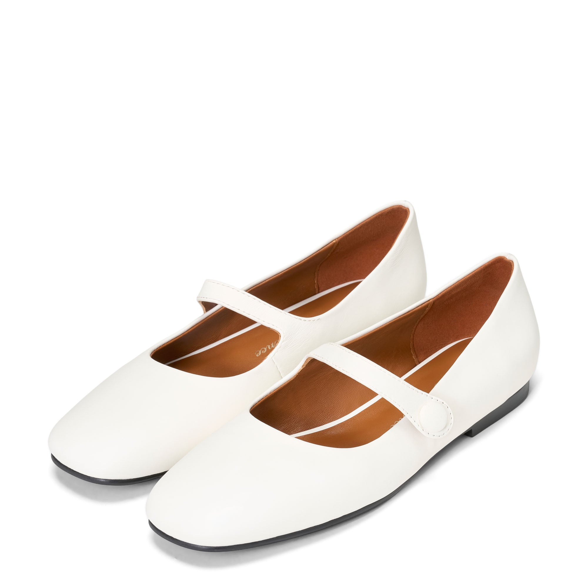 Lisette Leather White Flats Shoes Age of Innocence Women