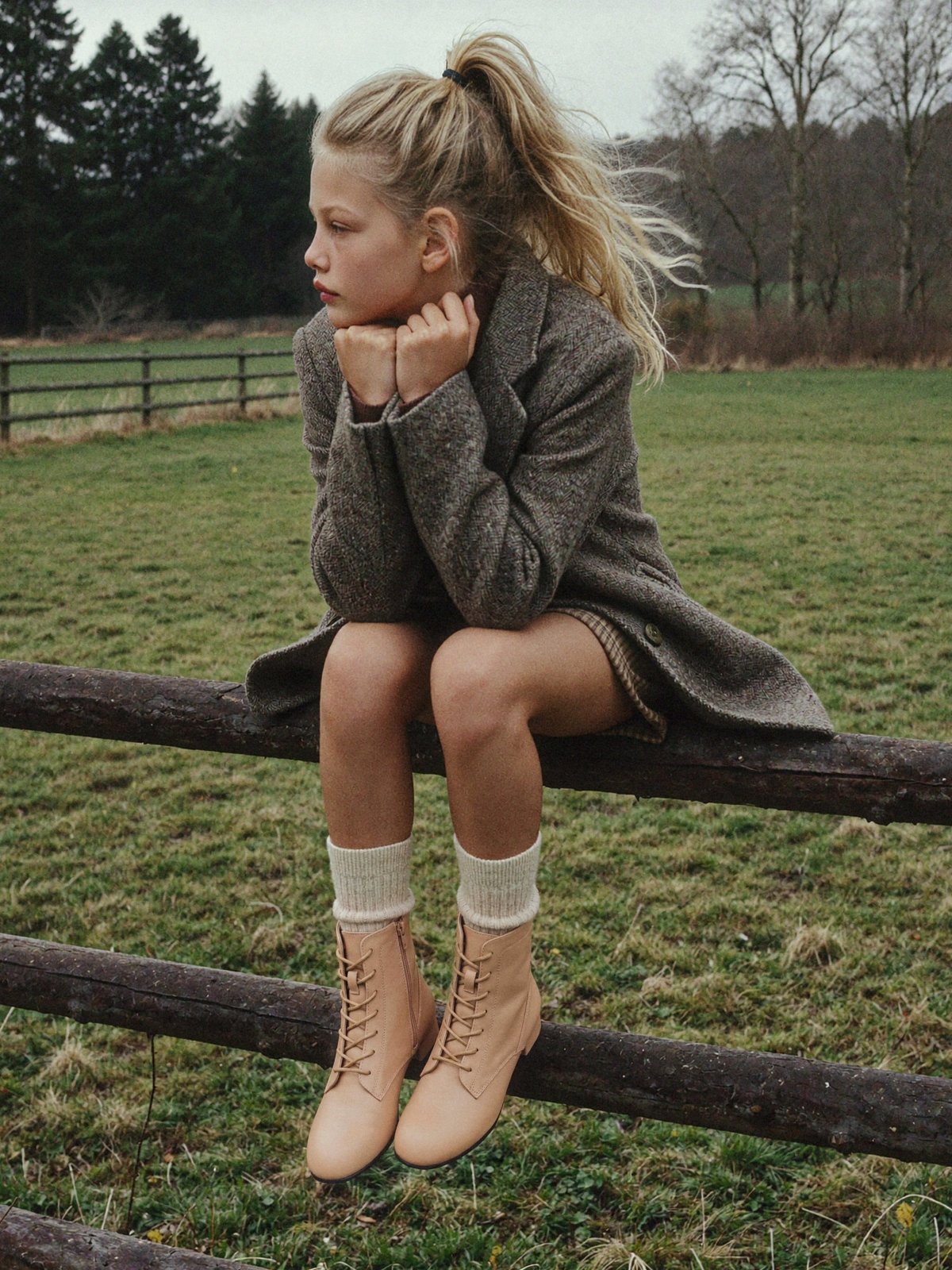 designer Alaya Leather Beige Boots for girls by Age of Innocence