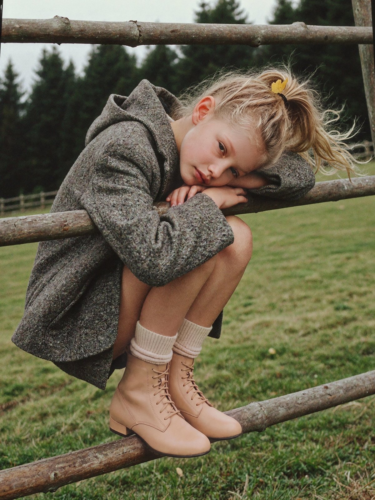 designer Alaya Leather Beige Boots for girls by Age of Innocence