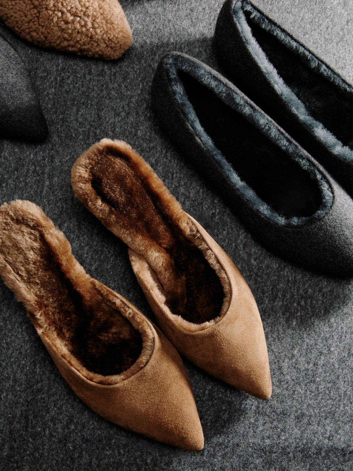 Anais Wool Grey Flats Shoes Age of Innocence Women