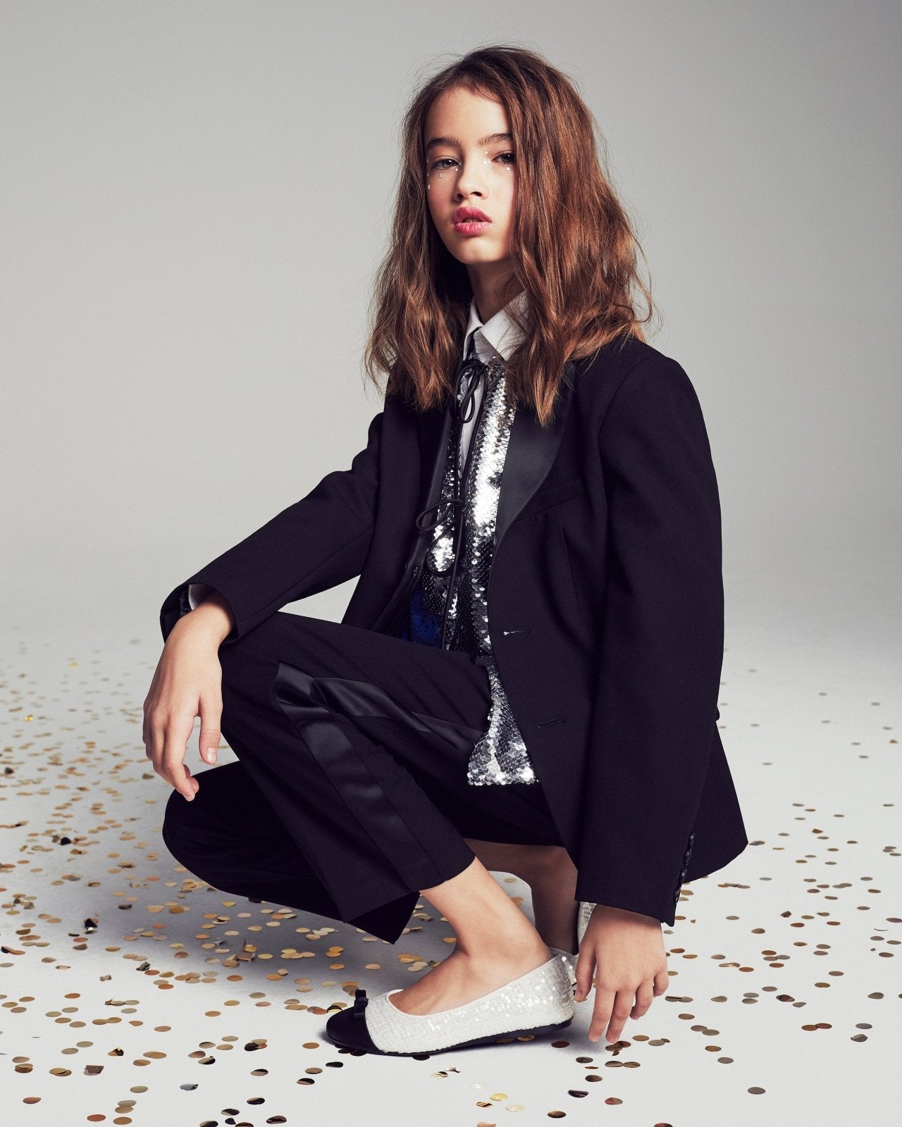 Angelina White/Black Flats Shoes Age of Innocence