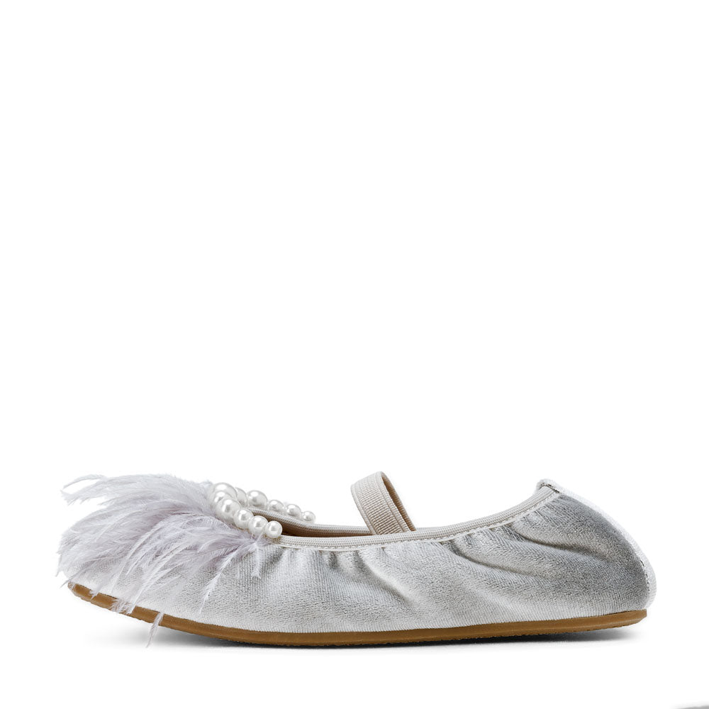 Blanche Grey Flats Shoes Age of Innocence