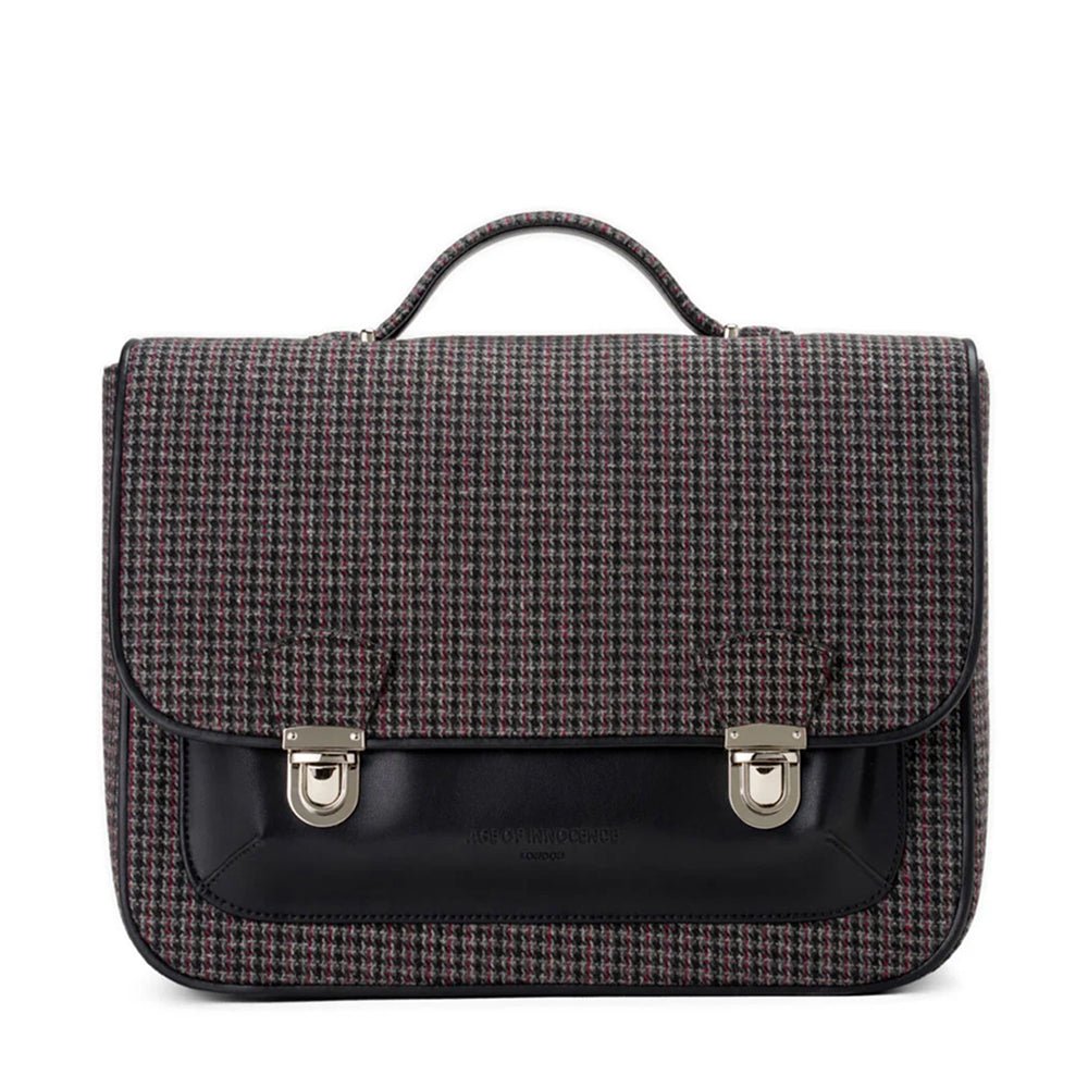 Boston Plaid Dark Grey Schoolbag Schoolbag Age of Innocence