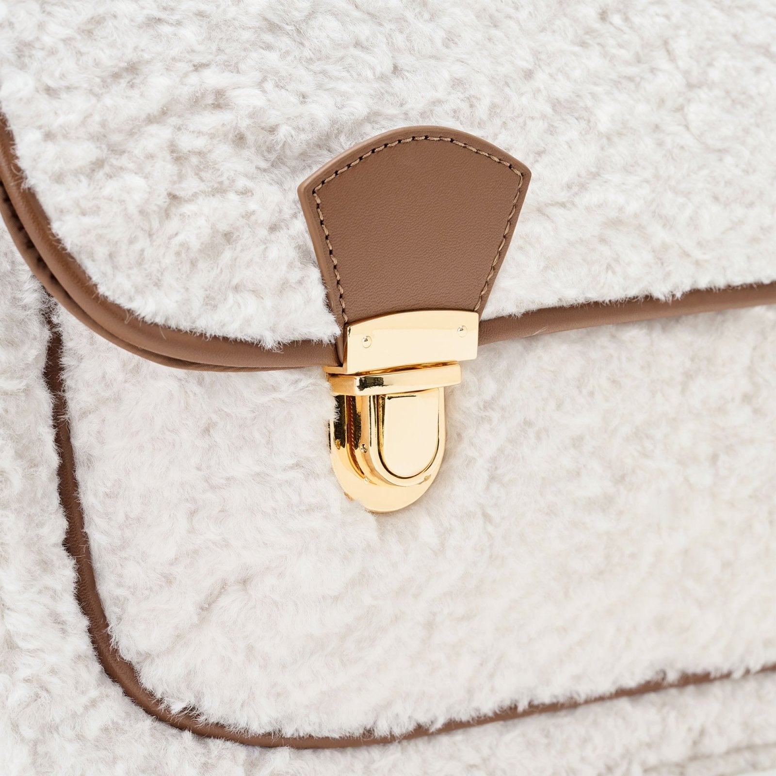 designer Boston Shearling White/Camel Schoolbag for girls by Age of Innocence