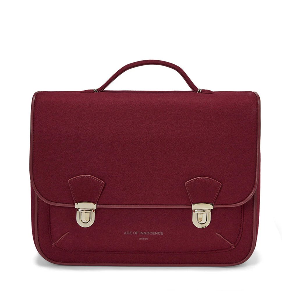 Boston Wool Burgundy Schoolbag Schoolbag Age of Innocence