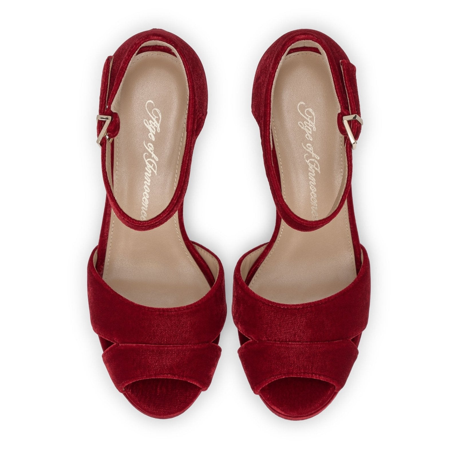 designer Dalia Velvet Red Shoes for girls by Age of Innocence Women