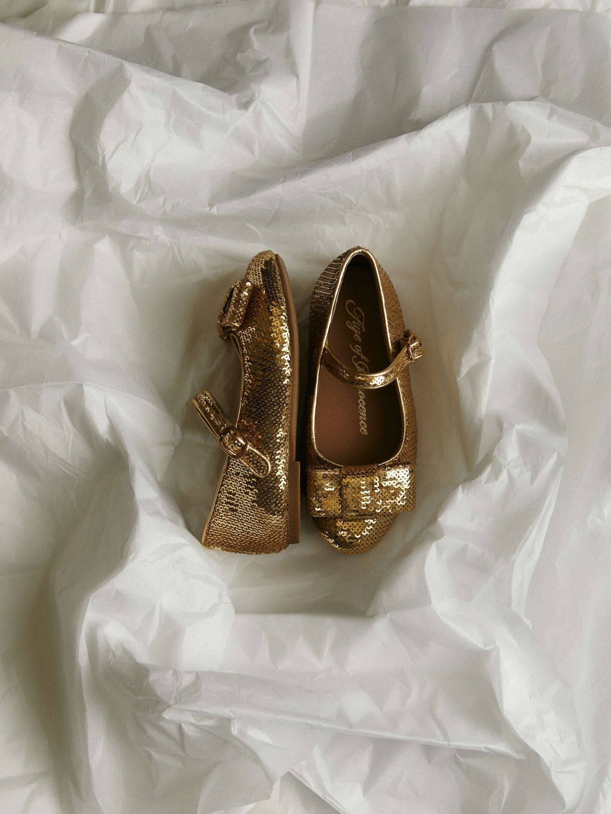 Ellen Sequins Gold Shoes by Age of Innocence