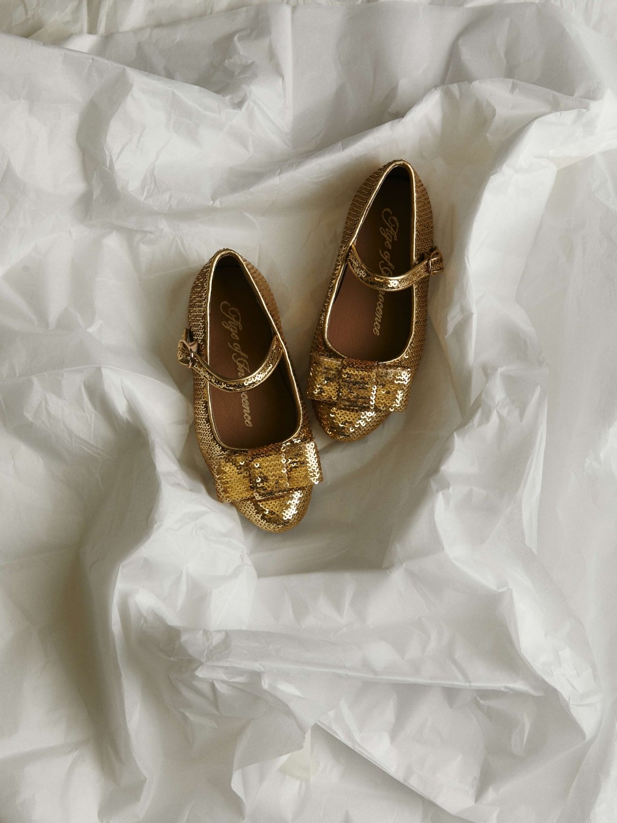 Ellen Sequins Gold Shoes by Age of Innocence