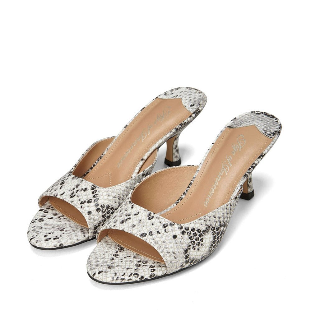 Felicity Snake Print Mules Mules Age of Innocence Women