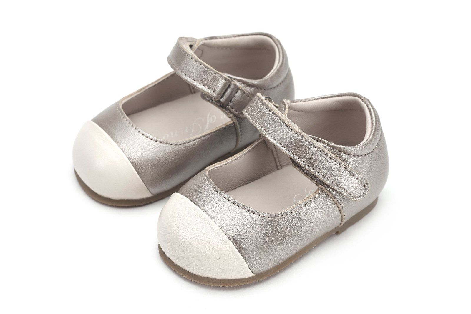 designer Jenny Silver/White Shoes for girls by Age of Innocence