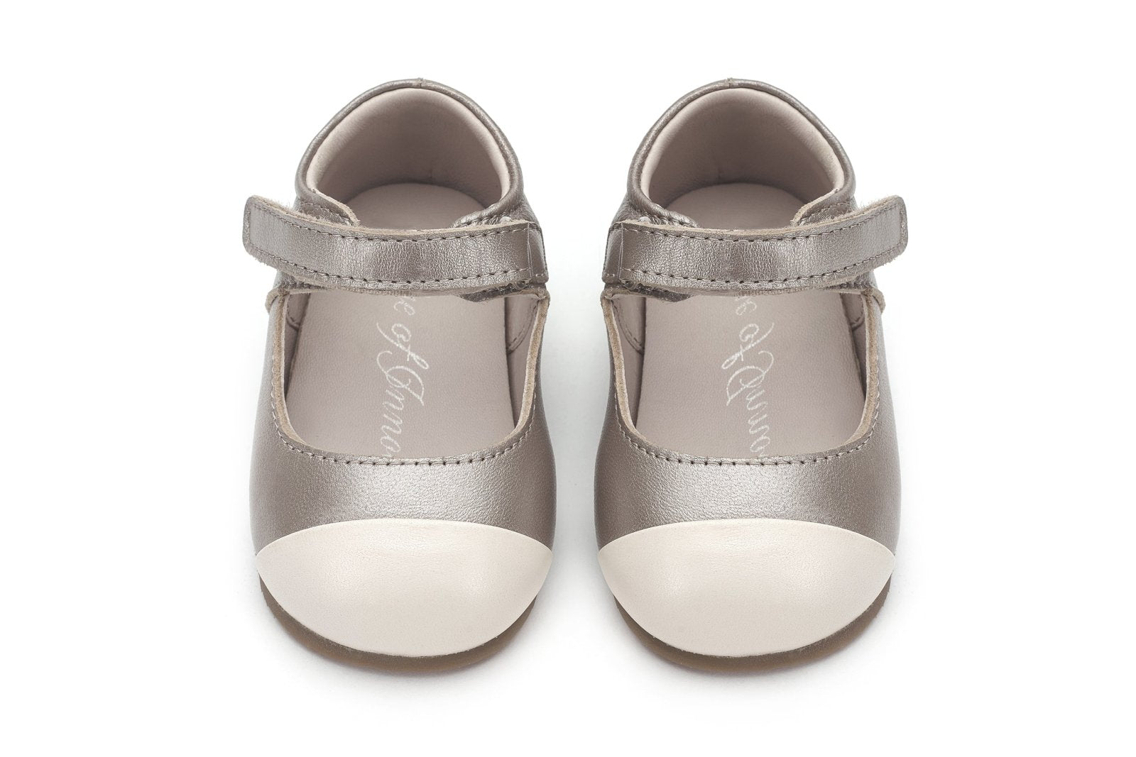 designer Jenny Silver/White Shoes for girls by Age of Innocence