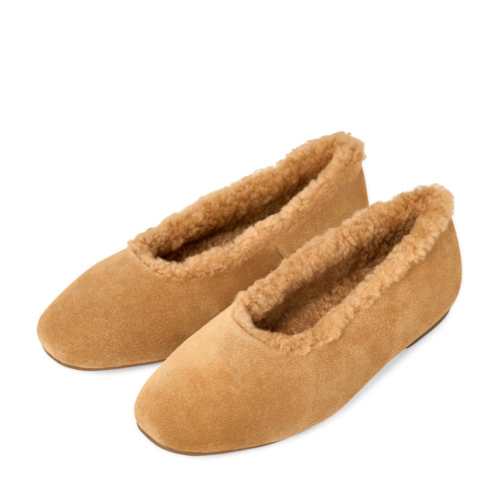 Leonie Camel Flats Shoes Age of Innocence