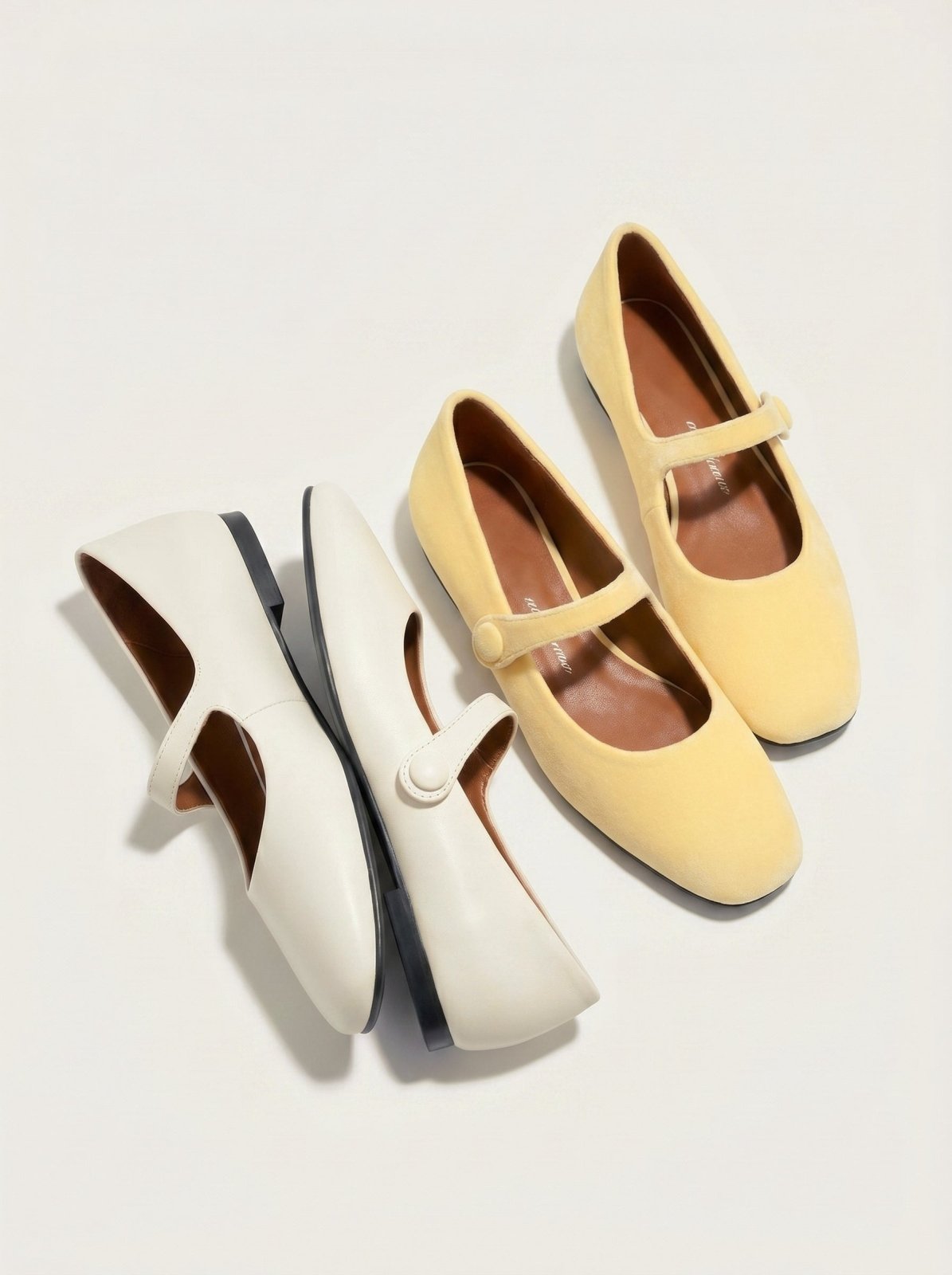 Lisette Leather White Flats Shoes Age of Innocence Women