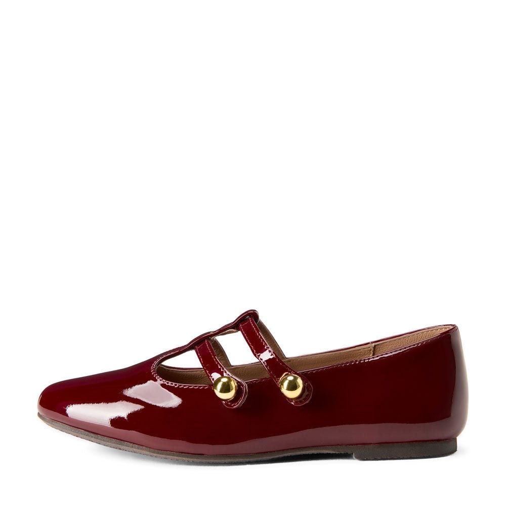 Lory Burgundy Flats Shoes Age of Innocence