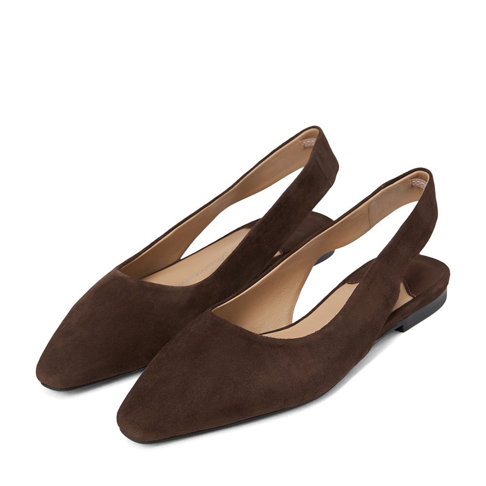 Remi Suede Chocolate Flats Shoes Age of Innocence Women