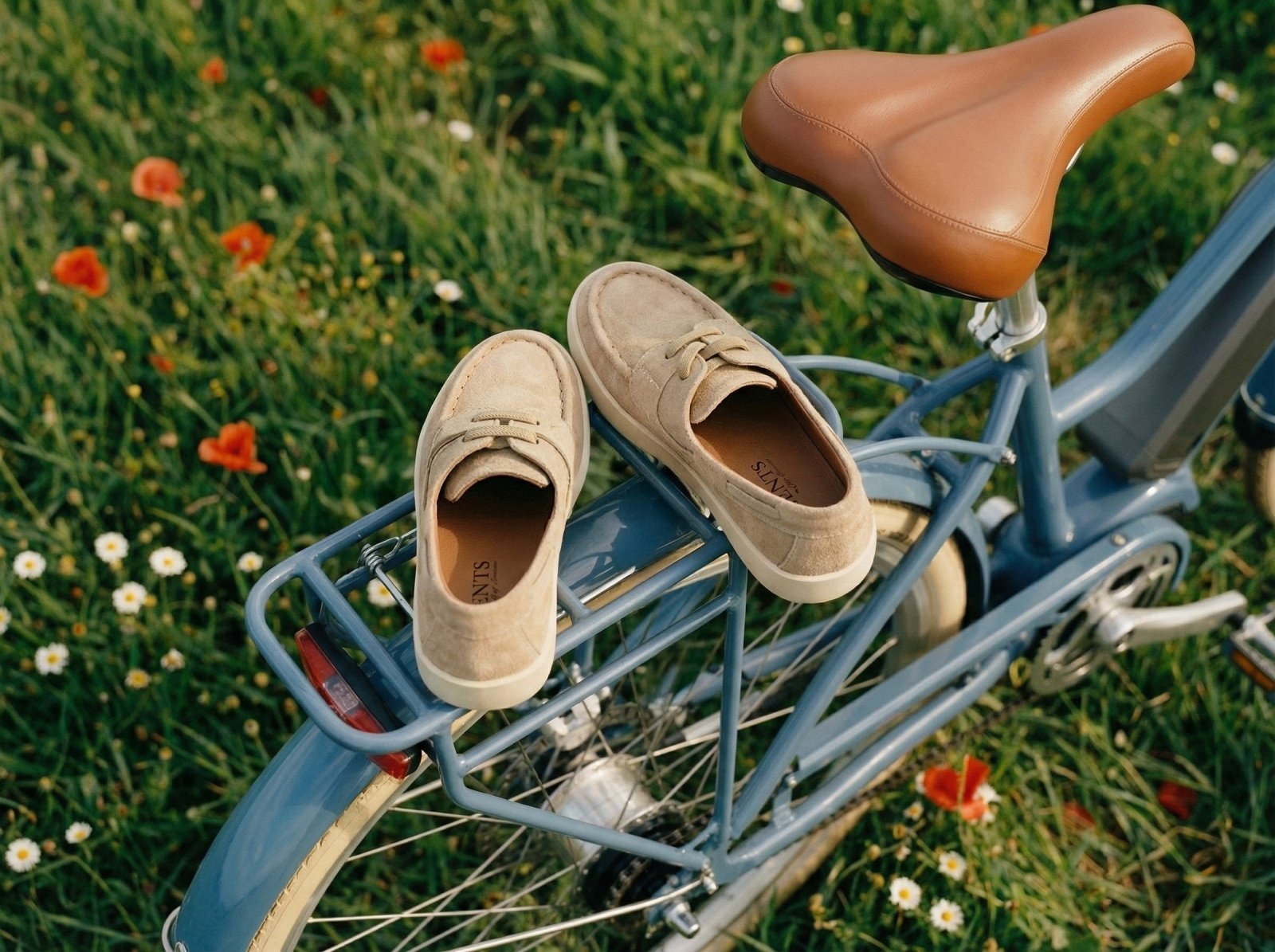 Saxon Light beige loafers — tassel close-up