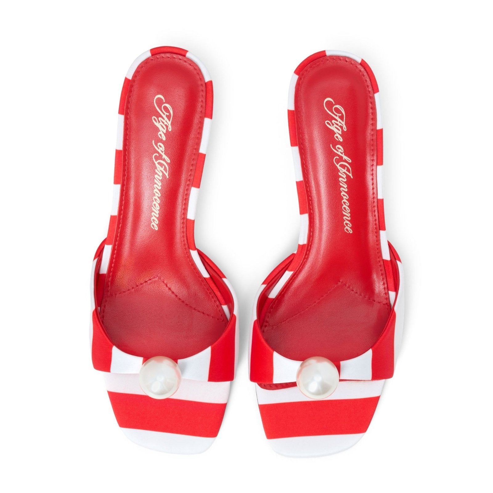 Sybil Satin Red/White Mules Mules Age of Innocence Women