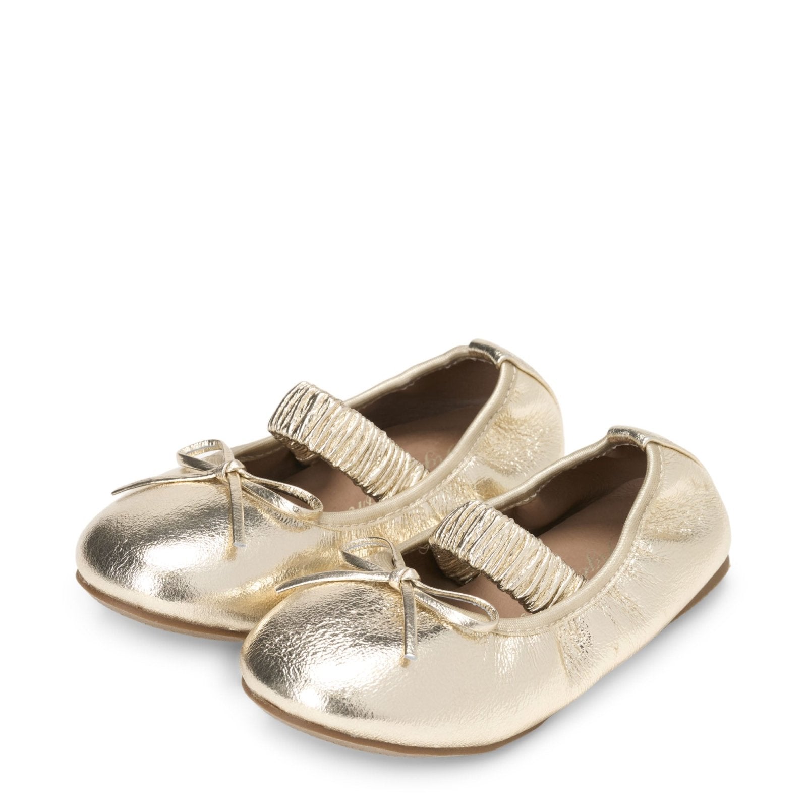 designer Sylvie Gold Flats for girls by Age of Innocence
