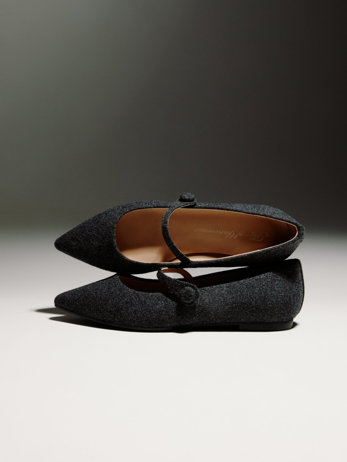Thea Glitter Black Flats Shoes Age of Innocence Women