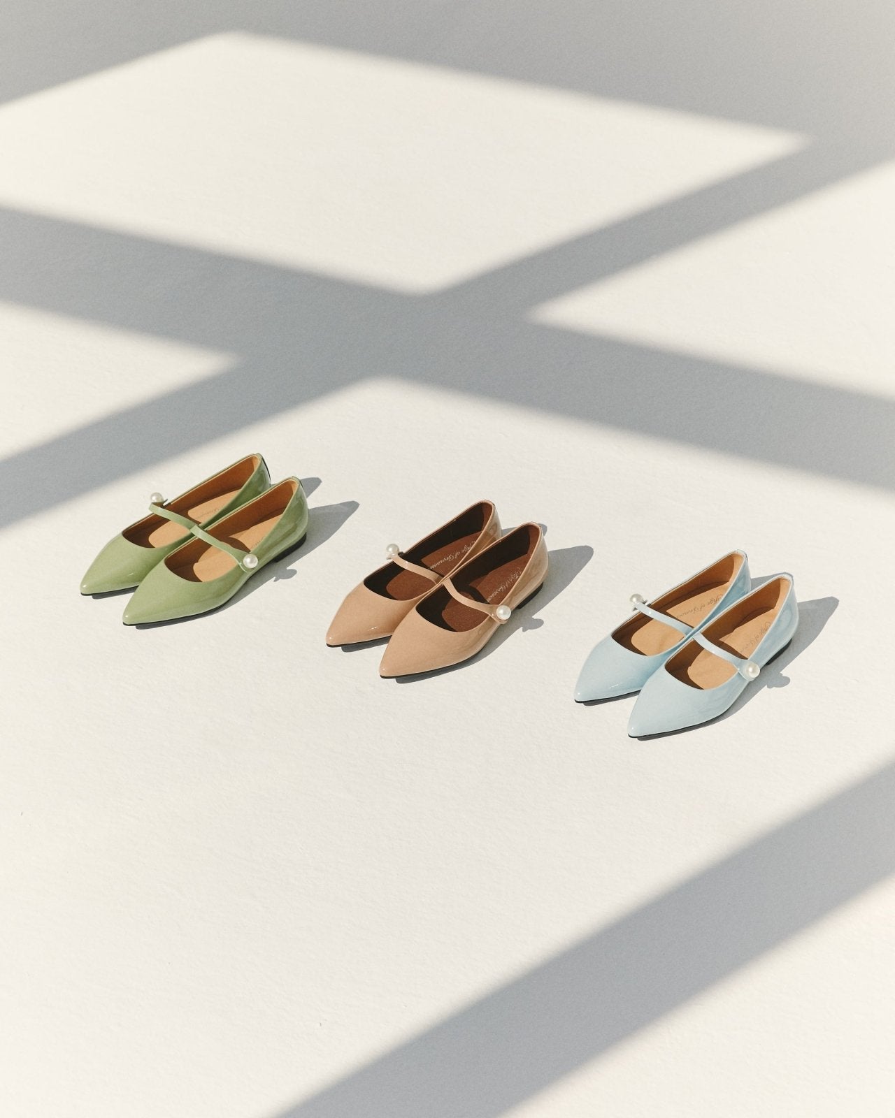 Thea Pearl Blue Flats Shoes Age of Innocence Women