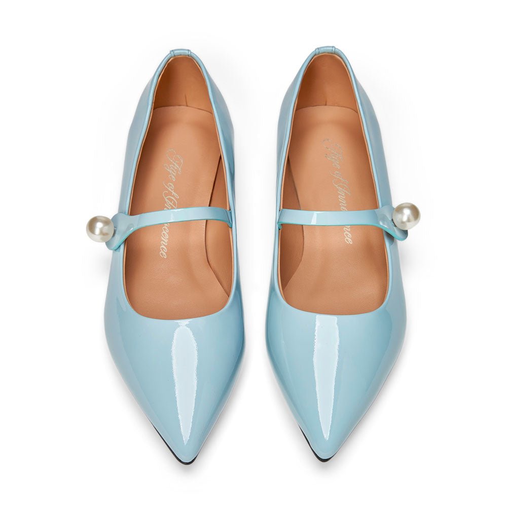 Thea Pearl Blue Flats Shoes Age of Innocence Women