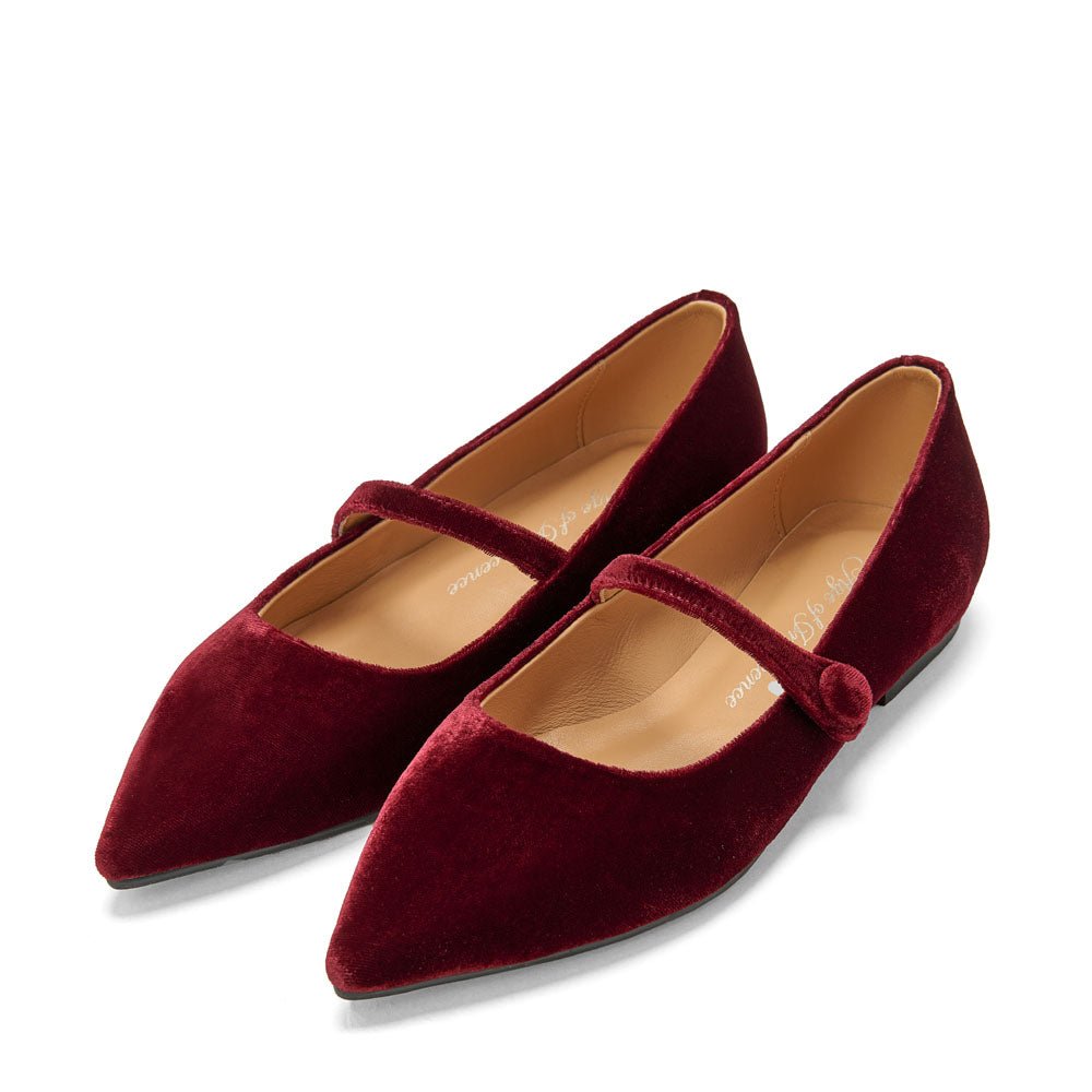 designer Thea Velvet Burgundy Flats for girls by Age of Innocence Women