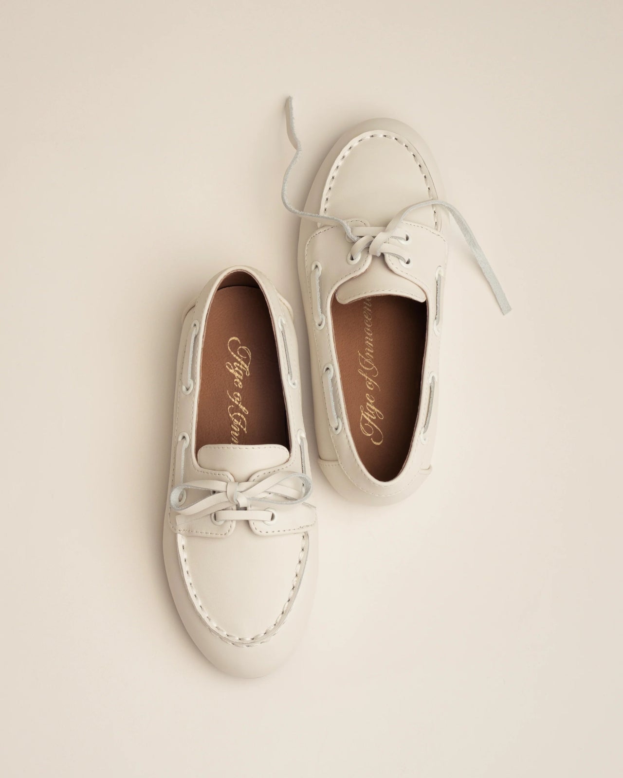 Velma White Moccasins Loafers Age of Innocence