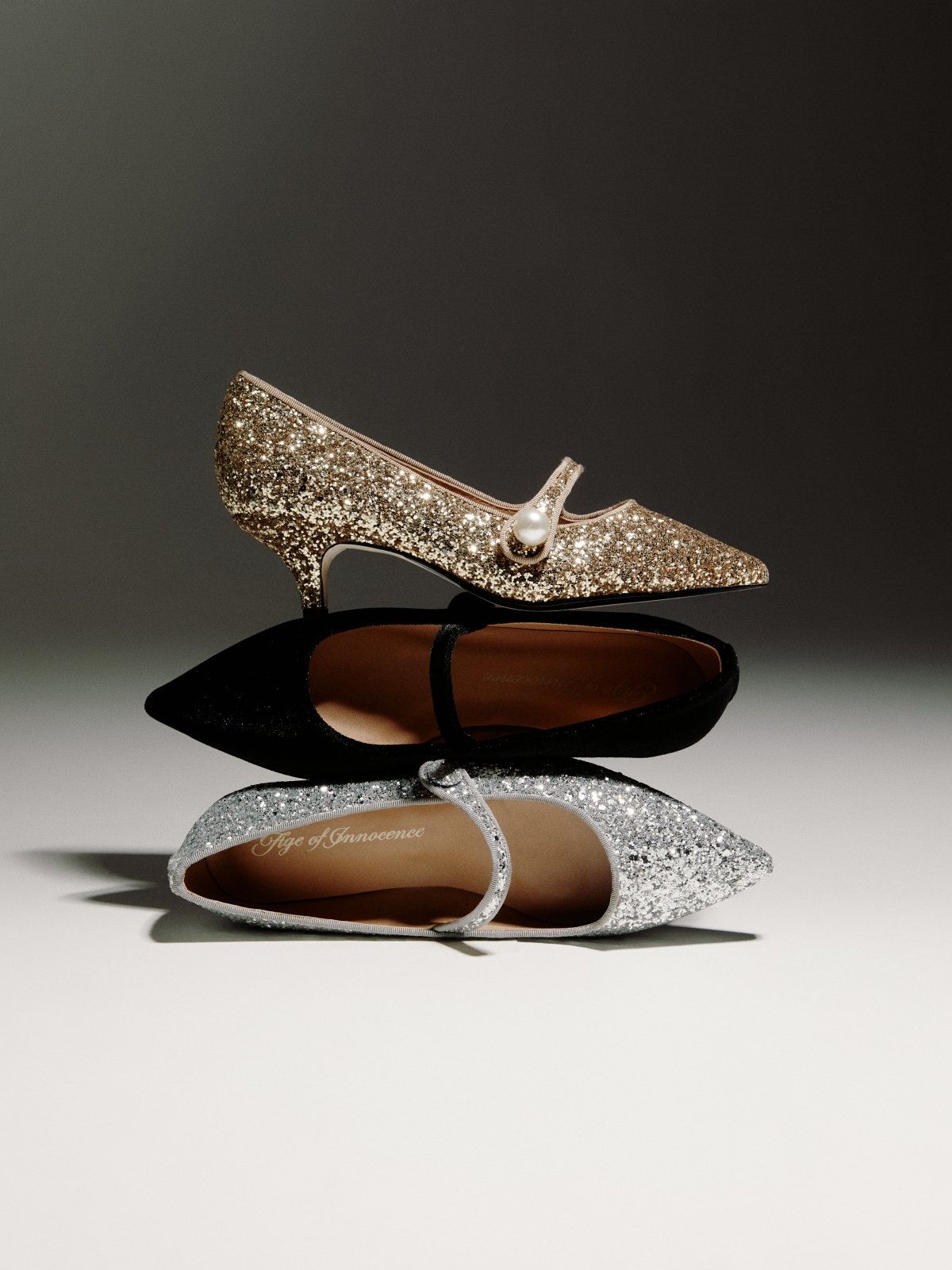 Yvonne Glitter Gold Shoes Shoes Age of Innocence Women