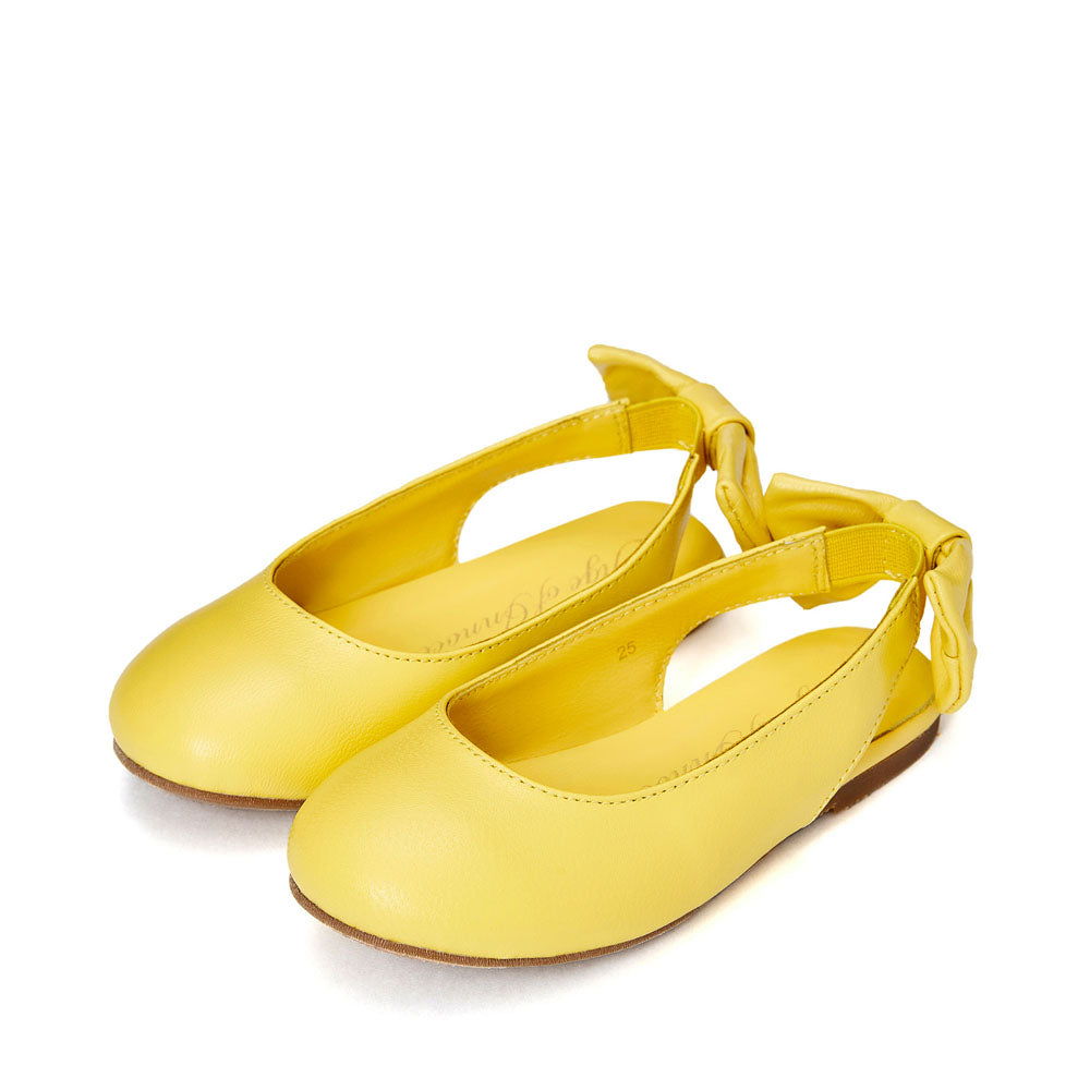Amelie Leather Yellow Flats Sandals Age of Innocence