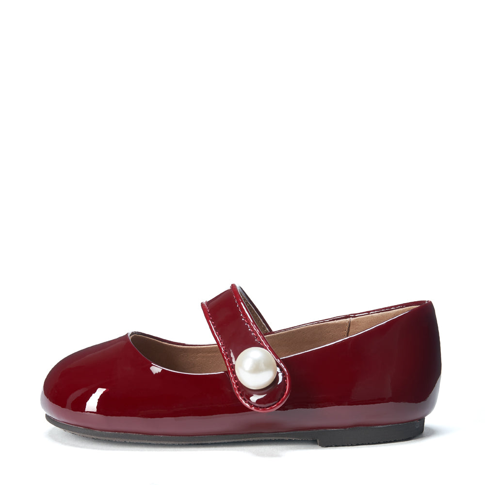 Celia Burgundy Flats Shoes Age of Innocence