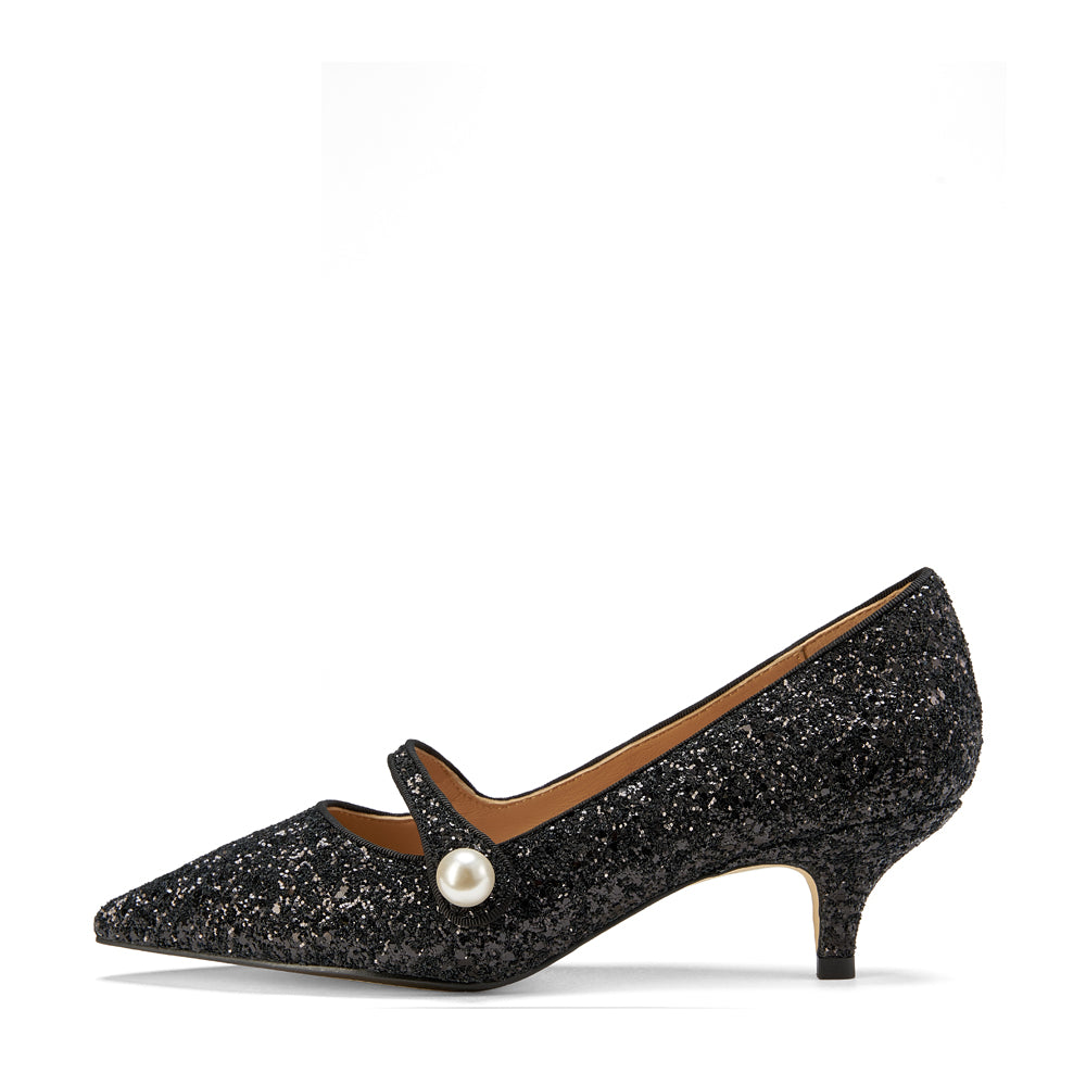 Yvonne Glitter Black Shoes Shoes Age of Innocence Women