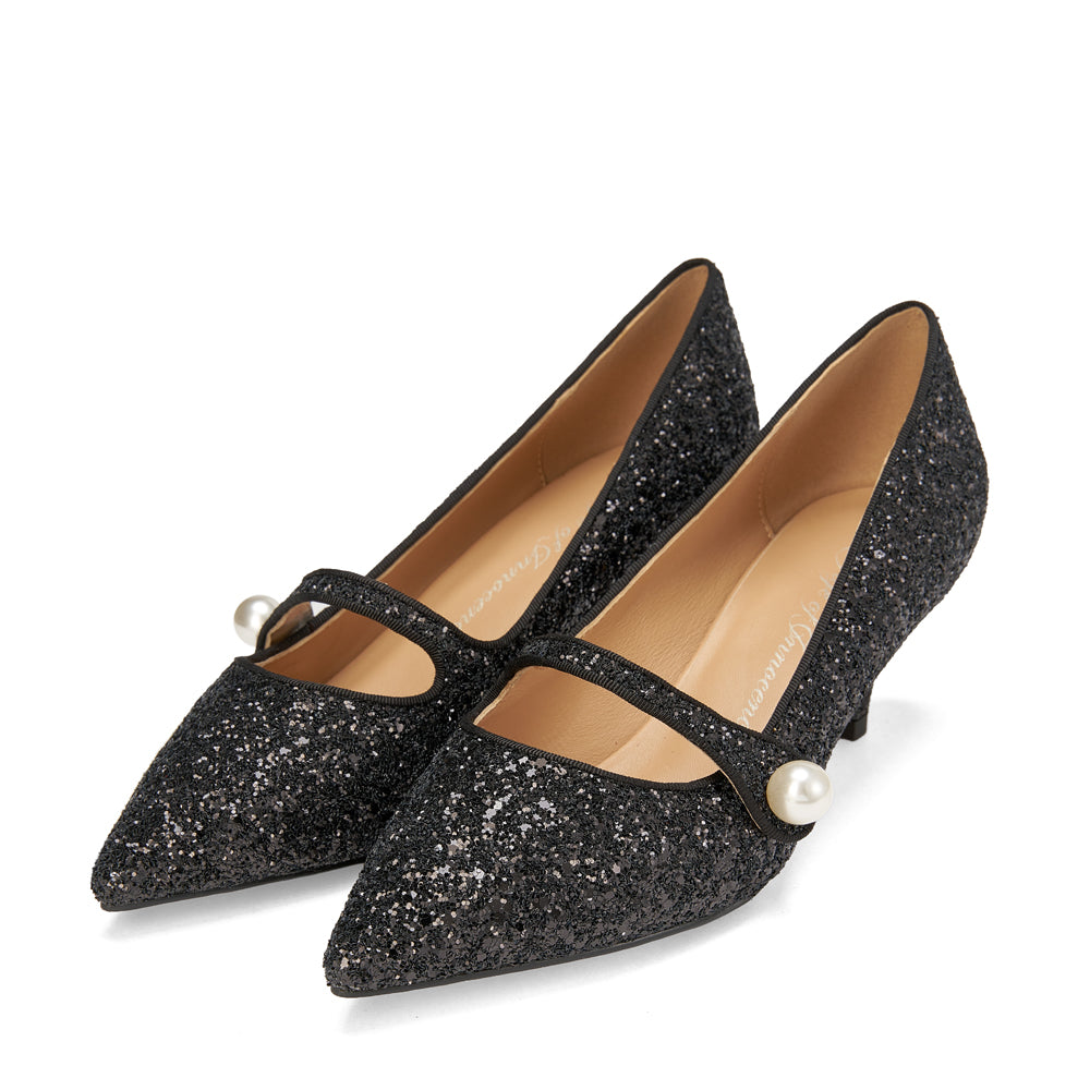 Yvonne Glitter Black Shoes Shoes Age of Innocence Women