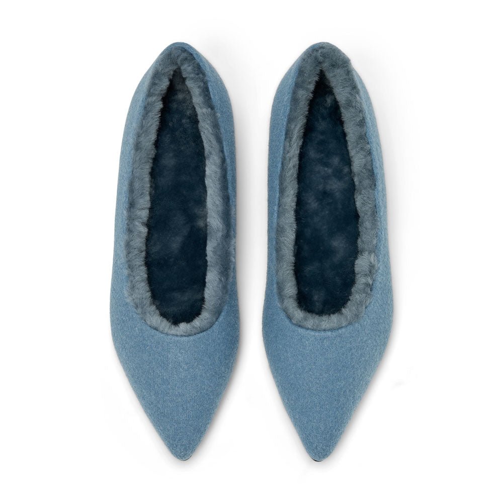 Anais Wool Blue Flats Shoes Age of Innocence Women