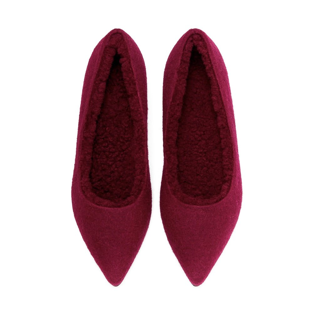 Anais Wool Burgundy Flats Shoes Age of Innocence Women