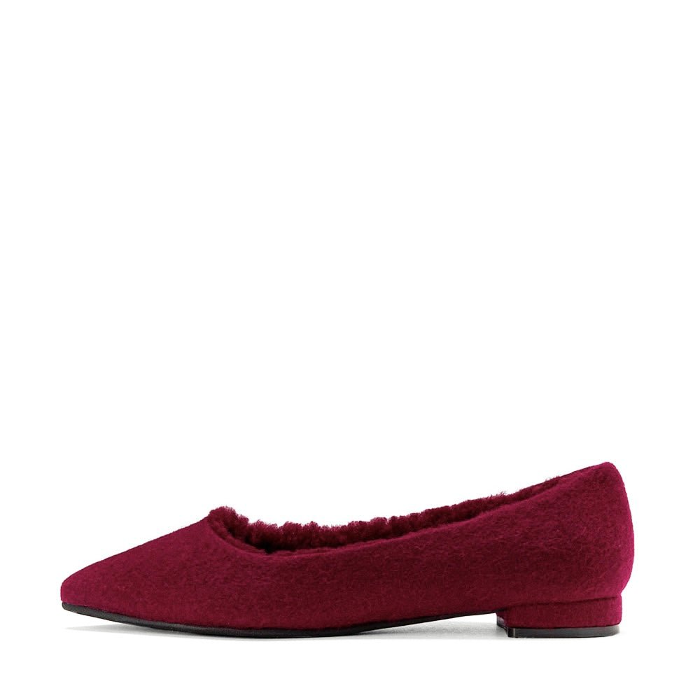 Anais Wool Burgundy Flats Shoes Age of Innocence Women