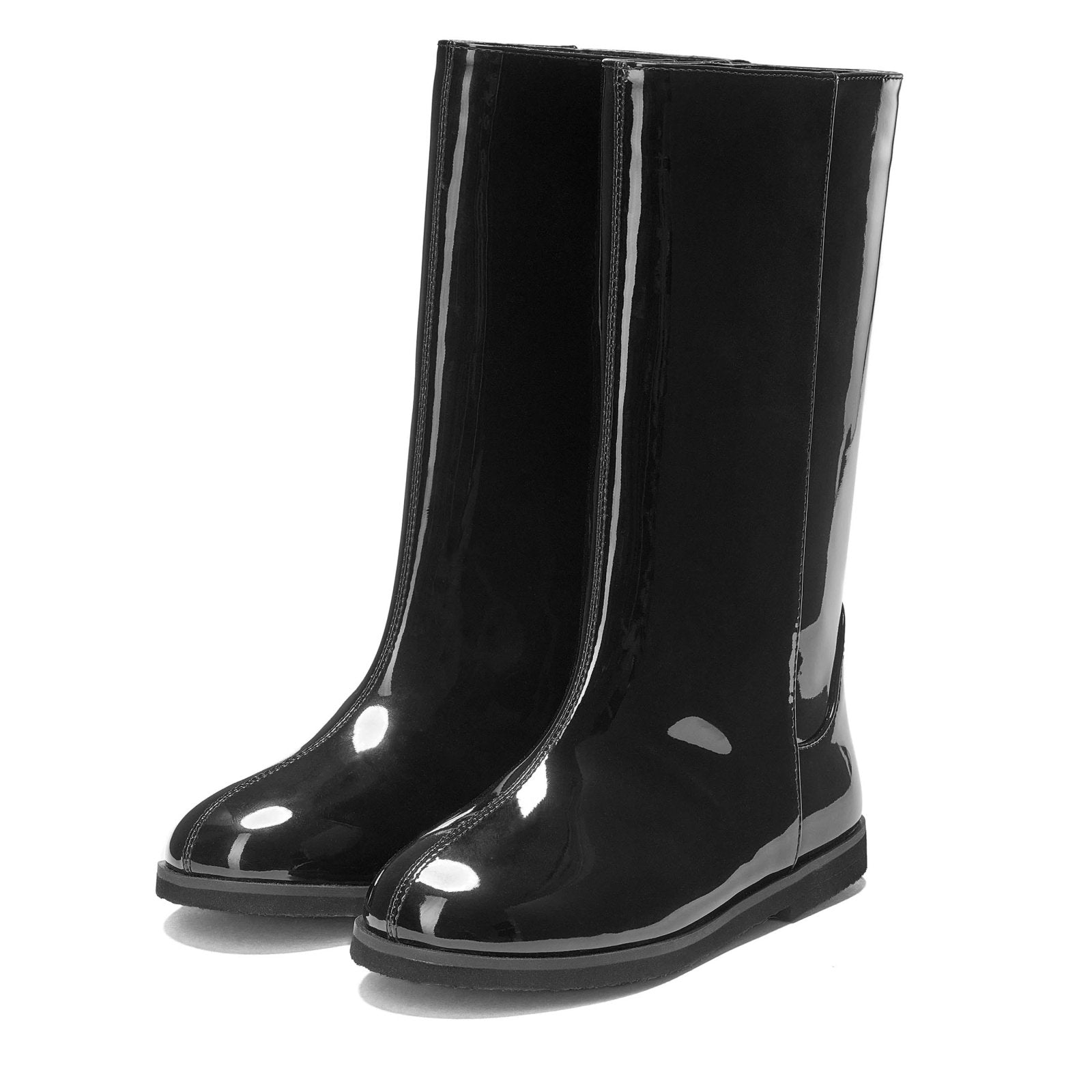 Ann PU Black Boots Boots Age of Innocence
