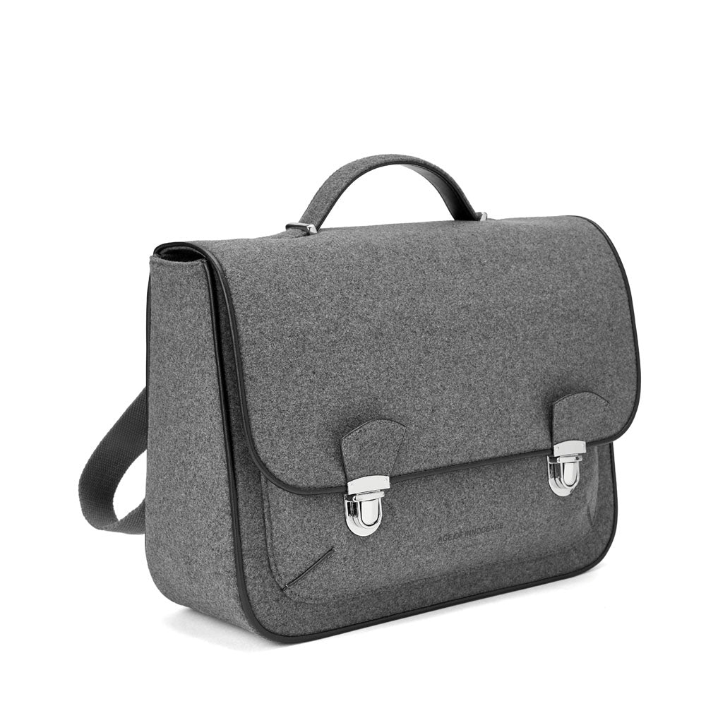 Boston Wool Grey Schoolbag by Age of Innocence