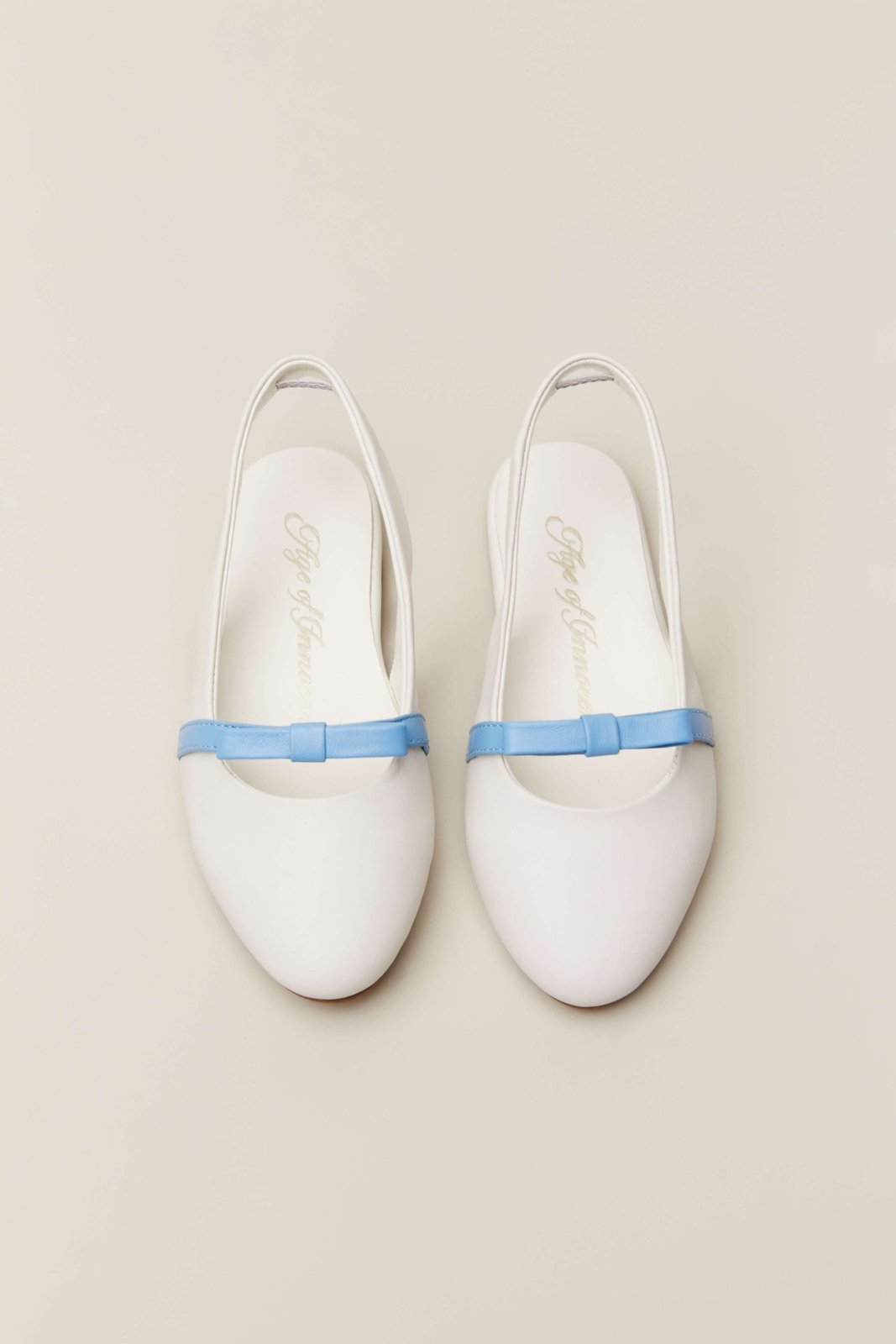 Carlota White/Blue Ballerinas by Age of Innocence