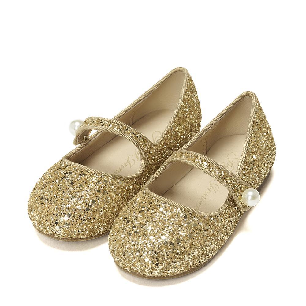 Elin Glitter Gold Shoes by Age of Innocence