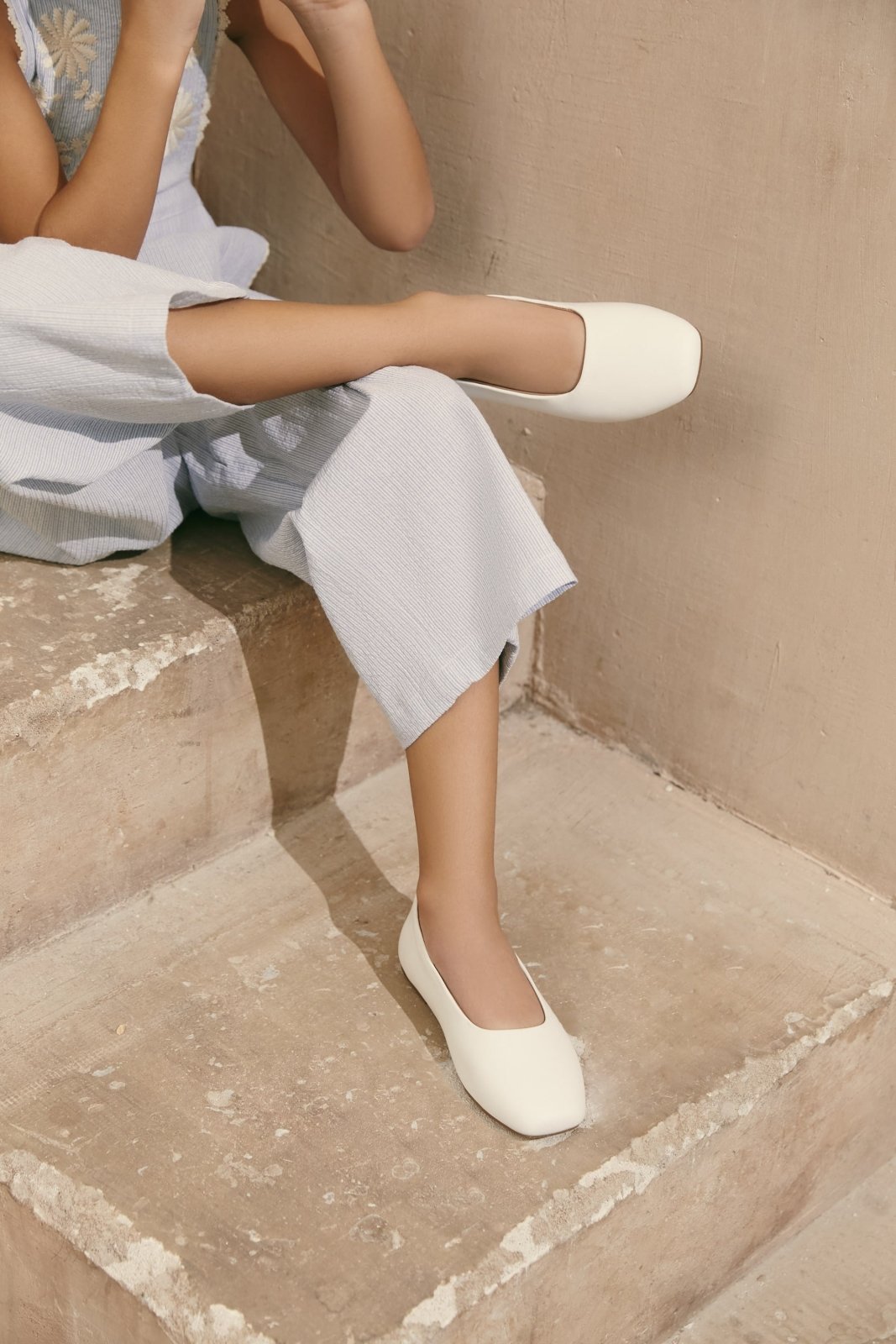Ember White Flats Shoes Age of Innocence